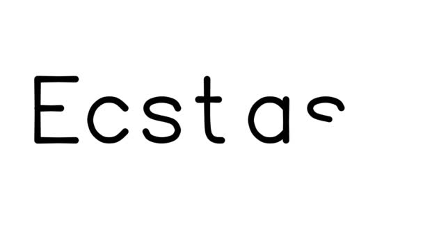 Ecstasy Odręczny Tekst Animacji Różnych Czcionek Wag Sans Serif — Wideo stockowe