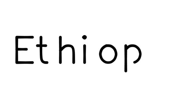 Animación Texto Manuscrita Etiopía Varias Fuentes Pesos Sans Serif — Vídeo de stock