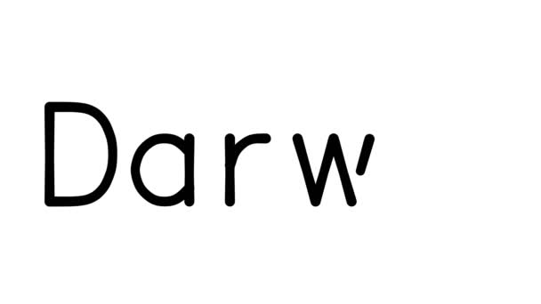Darwin Odręczna Animacja Tekstowa Różnych Czcionkach Ciężarkach Sans Serif — Wideo stockowe
