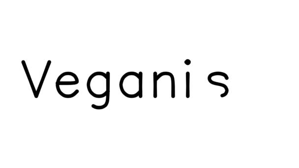 Veganism Animație Text Scrisă Mână Diferite Fonturi Greutăți Sans Serif — Videoclip de stoc