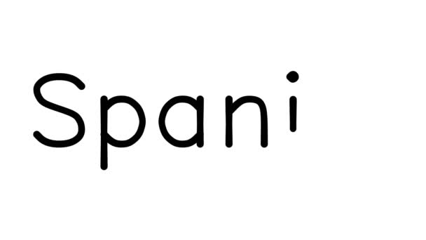 Spaniel Handgeschreven Tekst Animatie Diverse Sans Serif Fonts Gewichten — Stockvideo
