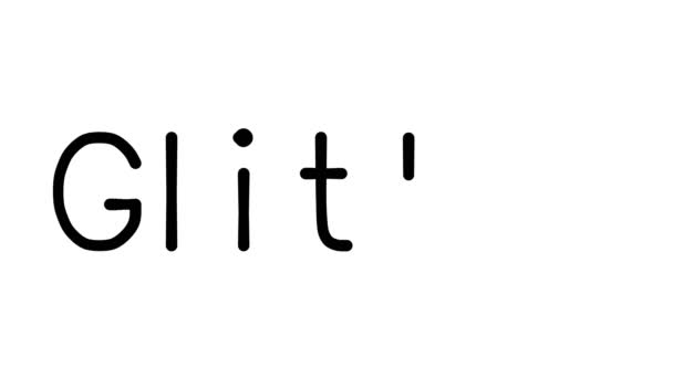 Animação Texto Manuscrito Glitter Várias Fontes Pesos Sans Serif — Vídeo de Stock