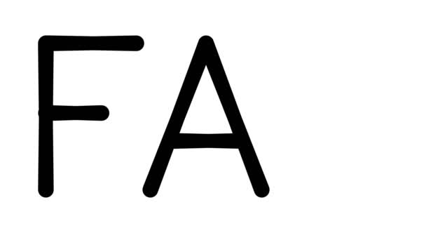 Faq Handskriven Text Animation Olika Sans Serif Teckensnitt Och Vikter — Stockvideo