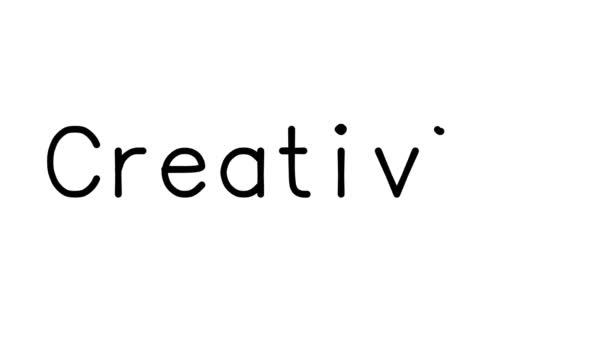 Kreativitet Handskriven Text Animation Olika Sans Serif Teckensnitt Och Vikter — Stockvideo