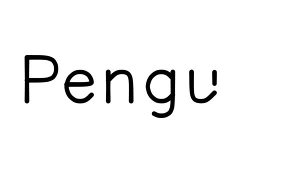 Penguin Handwritten Text Animation Various Sans Serif Fonts Weights — 비디오