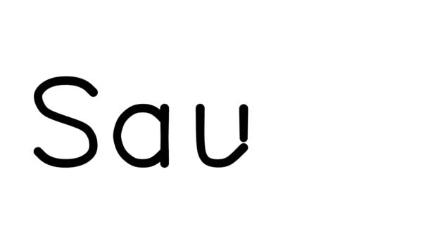 Sauna Handgeschreven Tekst Animatie Verschillende Sans Serif Fonts Gewichten — Stockvideo