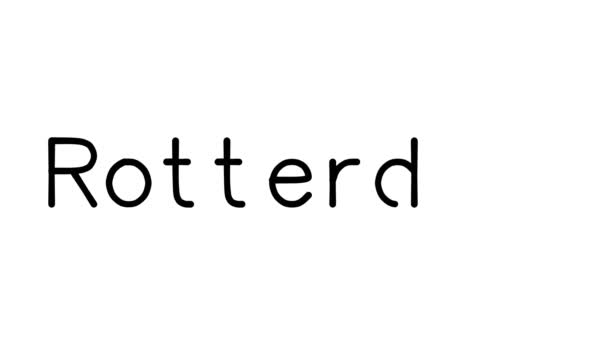 Rotterdam Handwritten Text Animation Various Sans Serif Fonts Weights — Stock Video