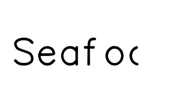 Seafood Kézzel Írott Szöveg Animáció Különböző Sans Serif Betűtípusok Súlyok — Stock videók