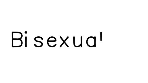 Bisexualitet Handskriven Text Animation Olika Sans Serif Teckensnitt Och Vikter — Stockvideo