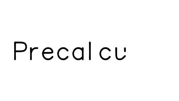 Precalculus Handwritten Text Animation Various Sans Serif Fonts Weights — Stock Video