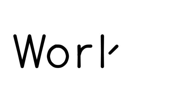 Worker Handwritten Text Animation Various Sans Serif Fonts Weights — Stock Video