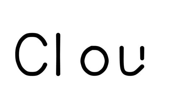 Cloud Handwritten Text Animation Various Sans Serif Fonts Weights — 비디오