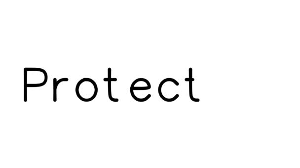 Ochrona Odręczna Animacja Tekstowa Różnych Czcionkach Wagach Sans Serif — Wideo stockowe