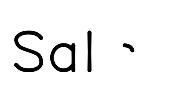 Salsa Handskriven Text Animation Olika Sans Serif Teckensnitt Och Vikter — Stockvideo