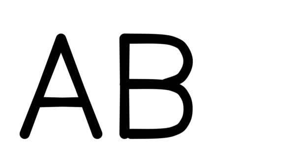 Abc Handwritten Text Animation Διάφορες Γραμματοσειρές Και Βάρη Sans Serif — Αρχείο Βίντεο