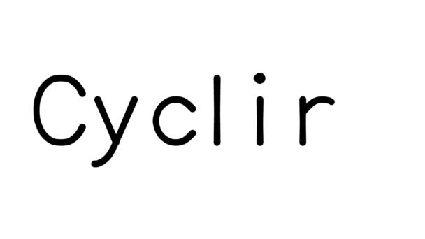 Cykling Handskriven Text Animation Olika Sans Serif Teckensnitt Och Vikter — Stockvideo