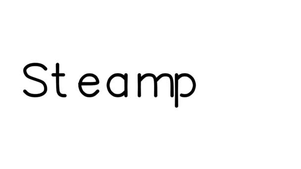 Steampunk Handgeschreven Tekst Animatie Diverse Sans Serif Fonts Gewichten — Stockvideo