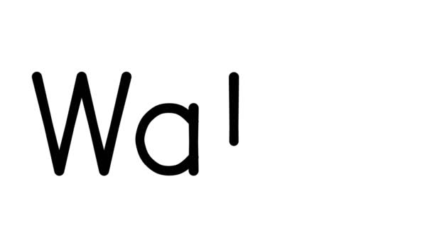 Walls Handwritten Text Animation Various Sans Serif Fonts Weights — Stock Video