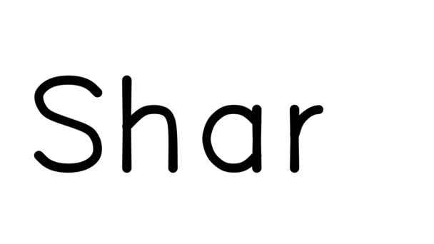 Shark Handskriven Text Animation Olika Sans Serif Teckensnitt Och Vikter — Stockvideo