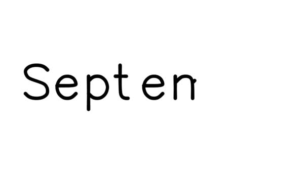 Σεπτέμβριος Χειρόγραφο Κείμενο Animation Διάφορα Sans Serif Γραμματοσειρές Και Βάρη — Αρχείο Βίντεο