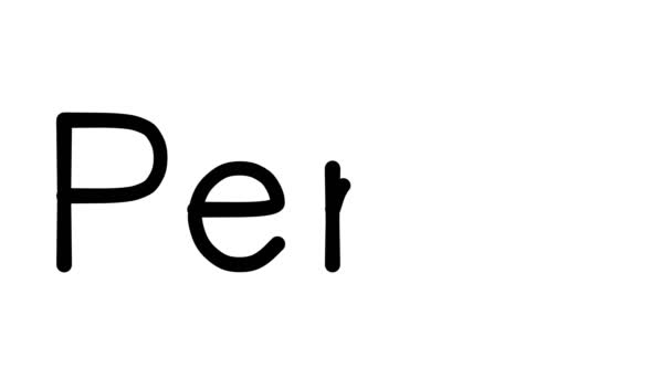 Animação Texto Manuscrito Perth Várias Fontes Pesos Sans Serif — Vídeo de Stock