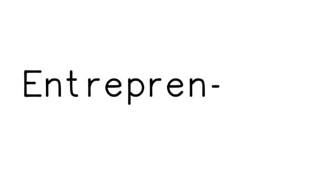Entrepreneurs Handwritten Text Animation Various Sans Serif Fonts Weights — Stock Video