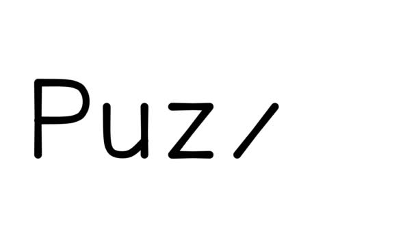 Puzzel Handgeschreven Tekst Animatie Diverse Sans Serif Fonts Gewichten — Stockvideo