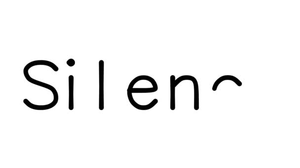 Silence Handwritten Text Animație Diferite Fonturi Greutăți Sans Serif — Videoclip de stoc