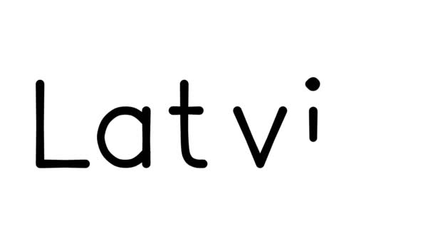 Letland Handgeschreven Tekst Animatie Diverse Sans Serif Fonts Gewichten — Stockvideo