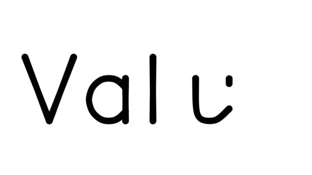Value Handwritten Text Animation Various Sans Serif Fonts Weights — 비디오