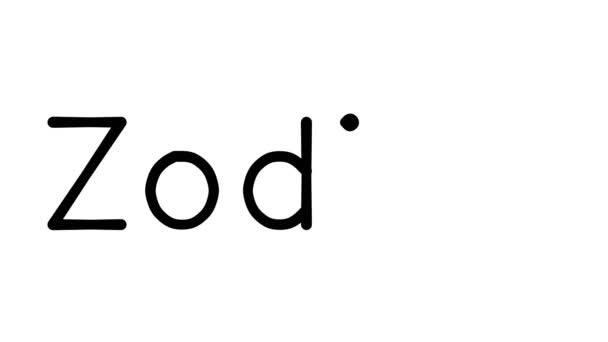 Zodiac Handgeschreven Tekst Animatie Diverse Sans Serif Fonts Gewichten — Stockvideo