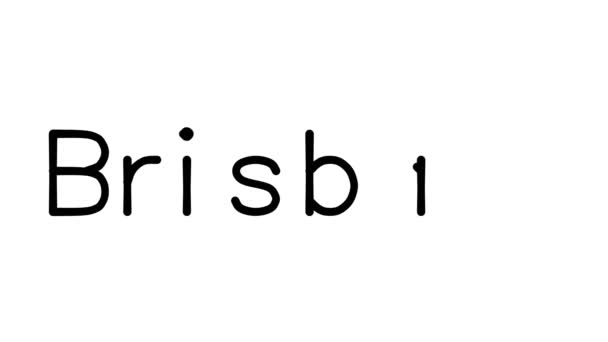 Brisbane Odręczna Animacja Tekstowa Różnych Czcionkach Wagach Sans Serif — Wideo stockowe