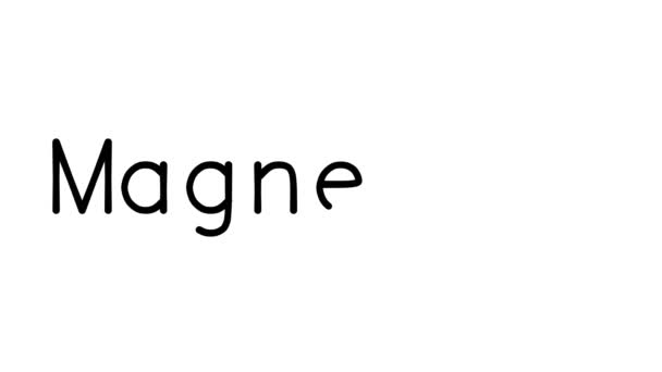 Magnetism Handskriven Text Animation Olika Sans Serif Teckensnitt Och Vikter — Stockvideo