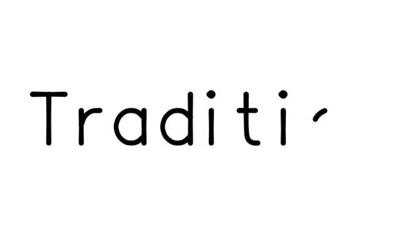 Traditie Handgeschreven Tekst Animatie Diverse Sans Serif Fonts Gewichten — Stockvideo