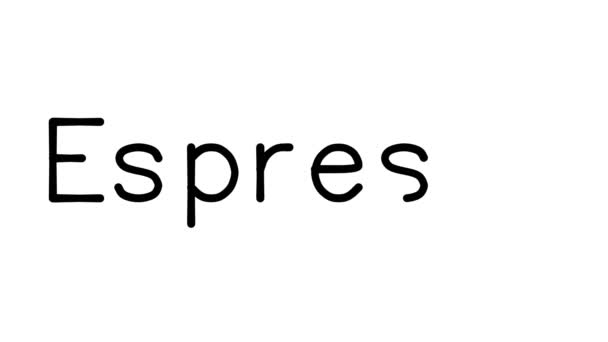 Espresso Handskriven Text Animation Olika Sans Serif Teckensnitt Och Vikter — Stockvideo