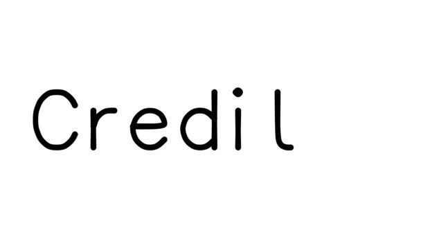 さまざまなサンセリフフォントと重みでのクレジットカード手書きテキストアニメーション — ストック動画