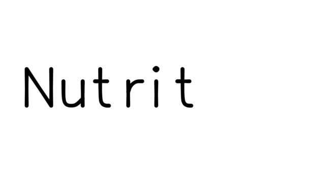 Nutrition Handskriven Text Animation Olika Sans Serif Teckensnitt Och Vikter — Stockvideo