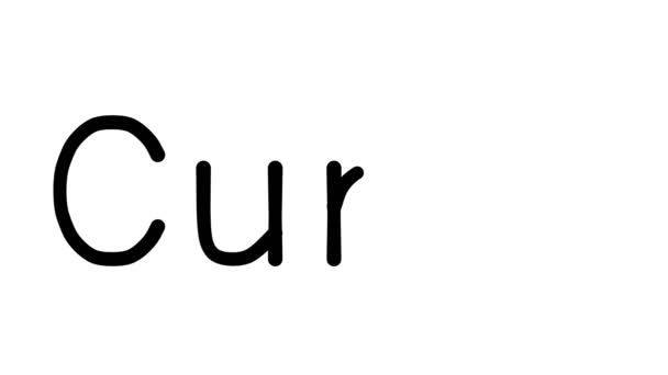 Curve Handwritten Text Animation Διάφορες Γραμματοσειρές Και Σταθμά Sans Serif — Αρχείο Βίντεο