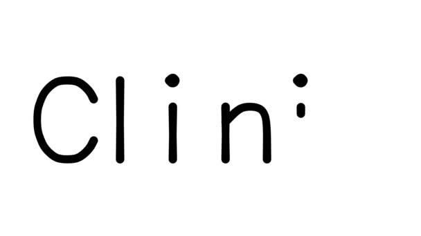Clinic Animação Texto Manuscrito Várias Fontes Pesos Sans Serif — Vídeo de Stock
