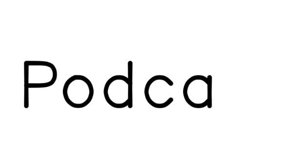 Podcast Handgeschreven Tekst Animatie Diverse Sans Serif Fonts Gewichten — Stockvideo