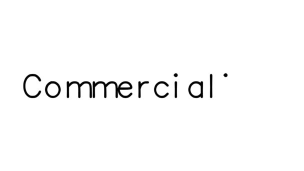 Commercialism Handwritten Text Animation Various Sans Serif Fonts Weights — Stock Video