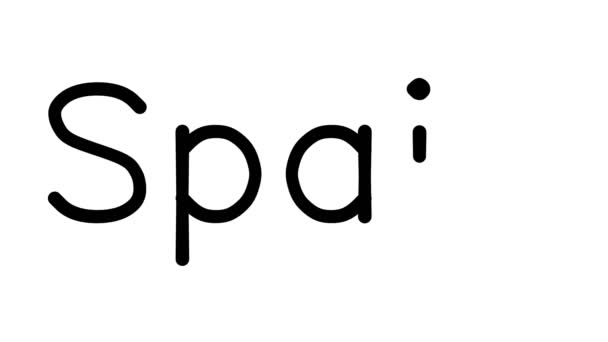 Spanje Handgeschreven Tekst Animatie Diverse Sans Serif Fonts Gewichten — Stockvideo