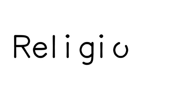 Religioner Handskriven Text Animation Olika Sans Serif Teckensnitt Och Vikter — Stockvideo