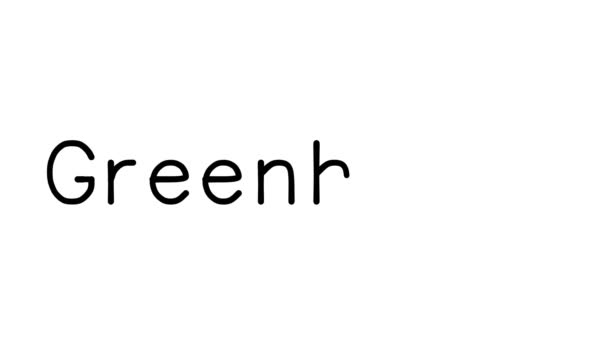 Χειρόγραφο Κείμενο Κινουμένων Σχεδίων Greenhouse Διάφορες Γραμματοσειρές Και Βάρη Sans — Αρχείο Βίντεο