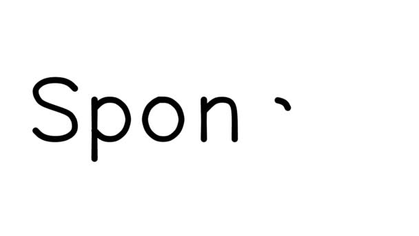 Sponsor Χειρόγραφο Κείμενο Animation Διάφορες Γραμματοσειρές Sans Serif Και Βάρη — Αρχείο Βίντεο