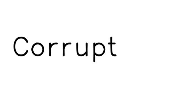 Corrupción Texto Manuscrito Animación Varias Fuentes Pesos Sans Serif — Vídeos de Stock