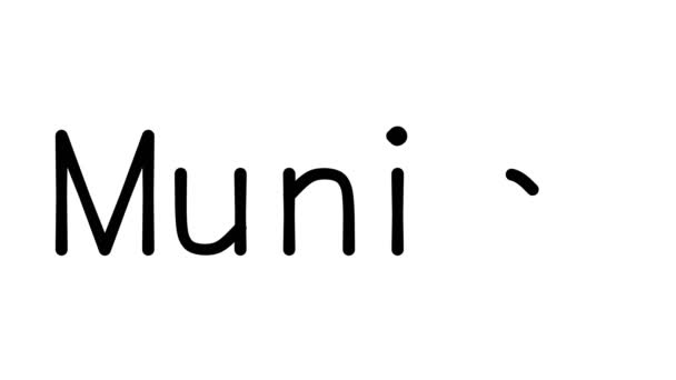Munich Handwritten Text Animation Various Sans Serif Fonts Weights — Stock Video