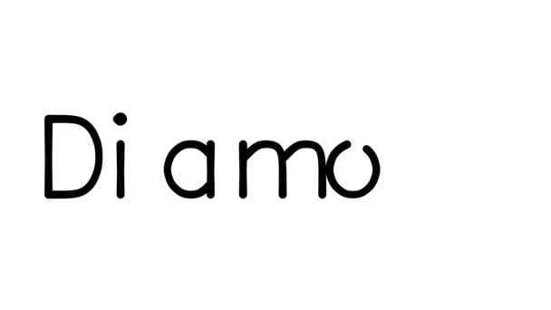 Diamond Handskriven Text Animation Olika Sans Serif Teckensnitt Och Vikter — Stockvideo