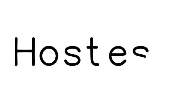 Χειρόγραφη Κίνηση Κειμένου Hostess Διάφορες Γραμματοσειρές Και Βάρη Sans Serif — Αρχείο Βίντεο