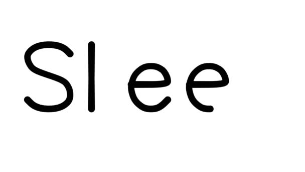 Sleep Animazione Testo Scritta Mano Vari Caratteri Pesi Sans Serif — Video Stock